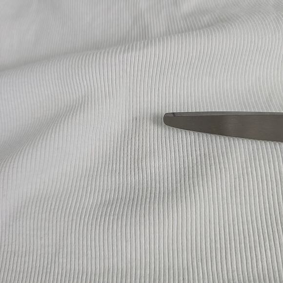 Charlotte Tarantola Ribbed Crystal Button White Fitted Cap Sleeve Top L Y2K‎ - Picture 10 of 10